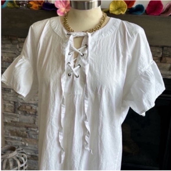 Lucky Brand White Tiered Resort Mini Dress - Picture 6 of 11